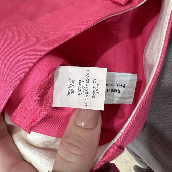 J CREW Women's Hot Pink Short Shorts Flared Detail Cotton/Silk Size 10 - Picture 3 of 9